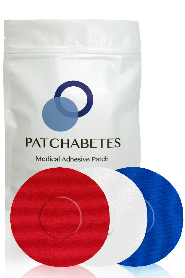 Adhesive Patches for T:slim, Medtronic, Freestyle Libre, Enlite - Red, White, Blue
